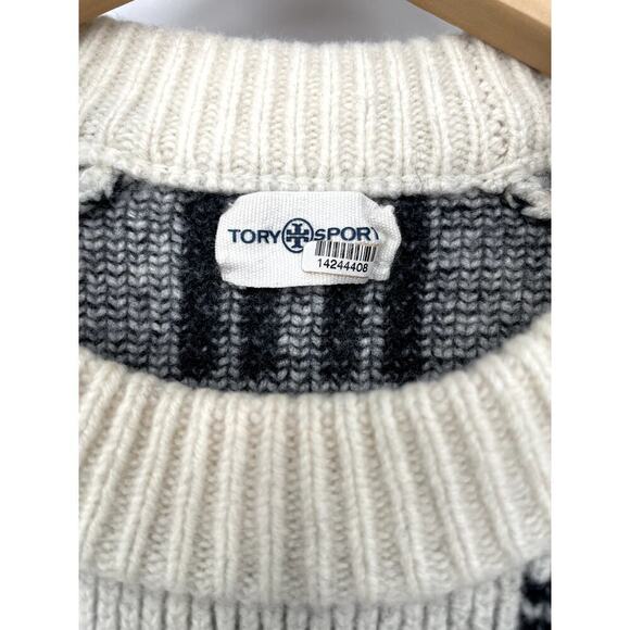 Tory Sport Merino Net-T Jacquard Wool Sweater - Picture 5 of 8